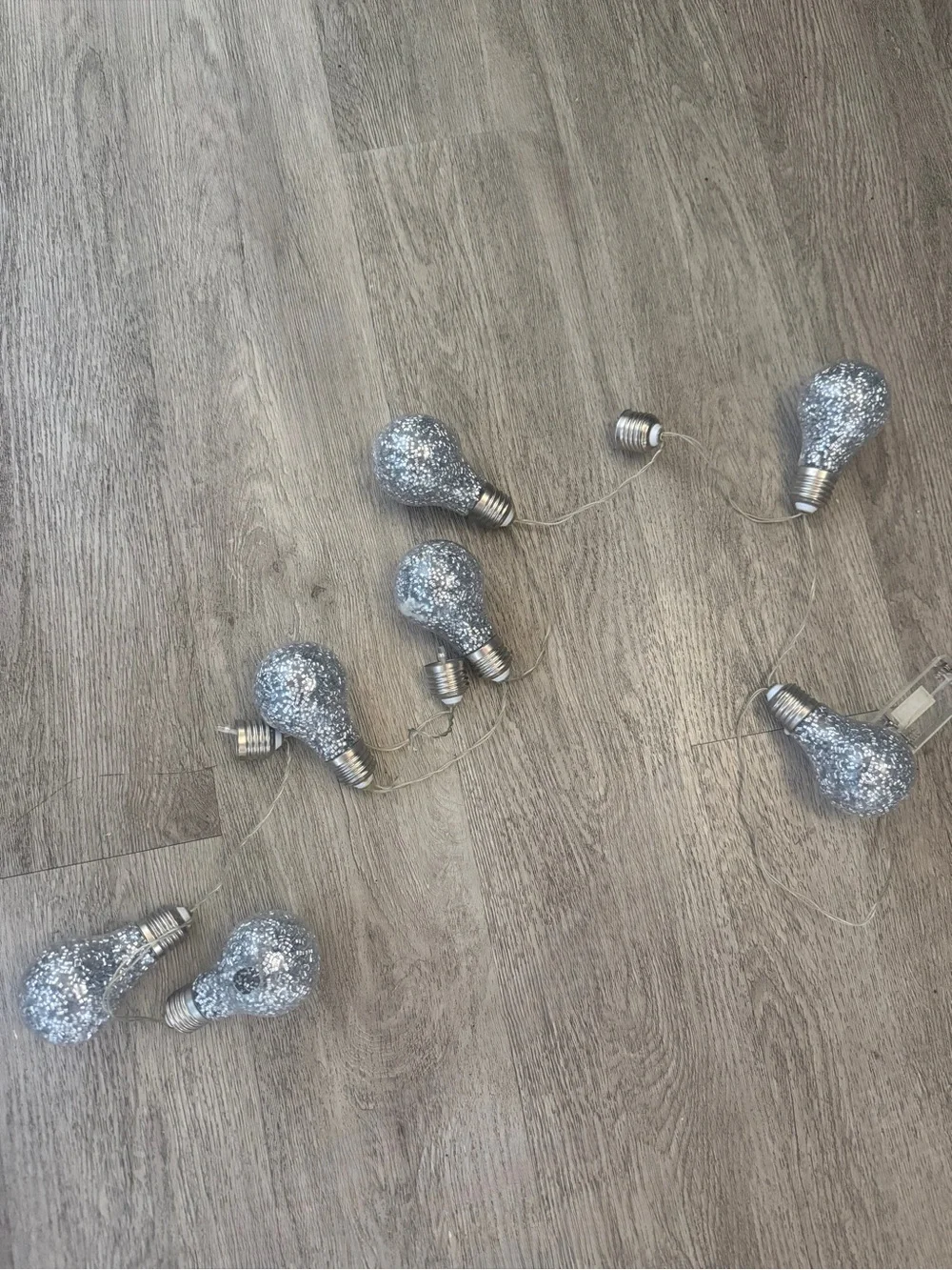 Warm White Crackle Bulb String Lights AA battery operated